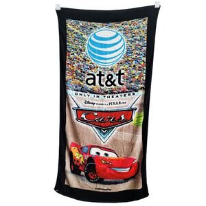 Vintage Disney Pixar Film "Cars" 2006 Beach Bath Towel AT&T Promotional Collab